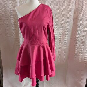Ma Mulier Milano One-shoulder Dress Size 42, Size 8 Barbiecore Wedding Guest